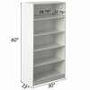 Basicwise Freestanding Wooden Display Bookshelf, Floor Standing Bookcase, with 5 Open Display Shelves, White QI004621.WT